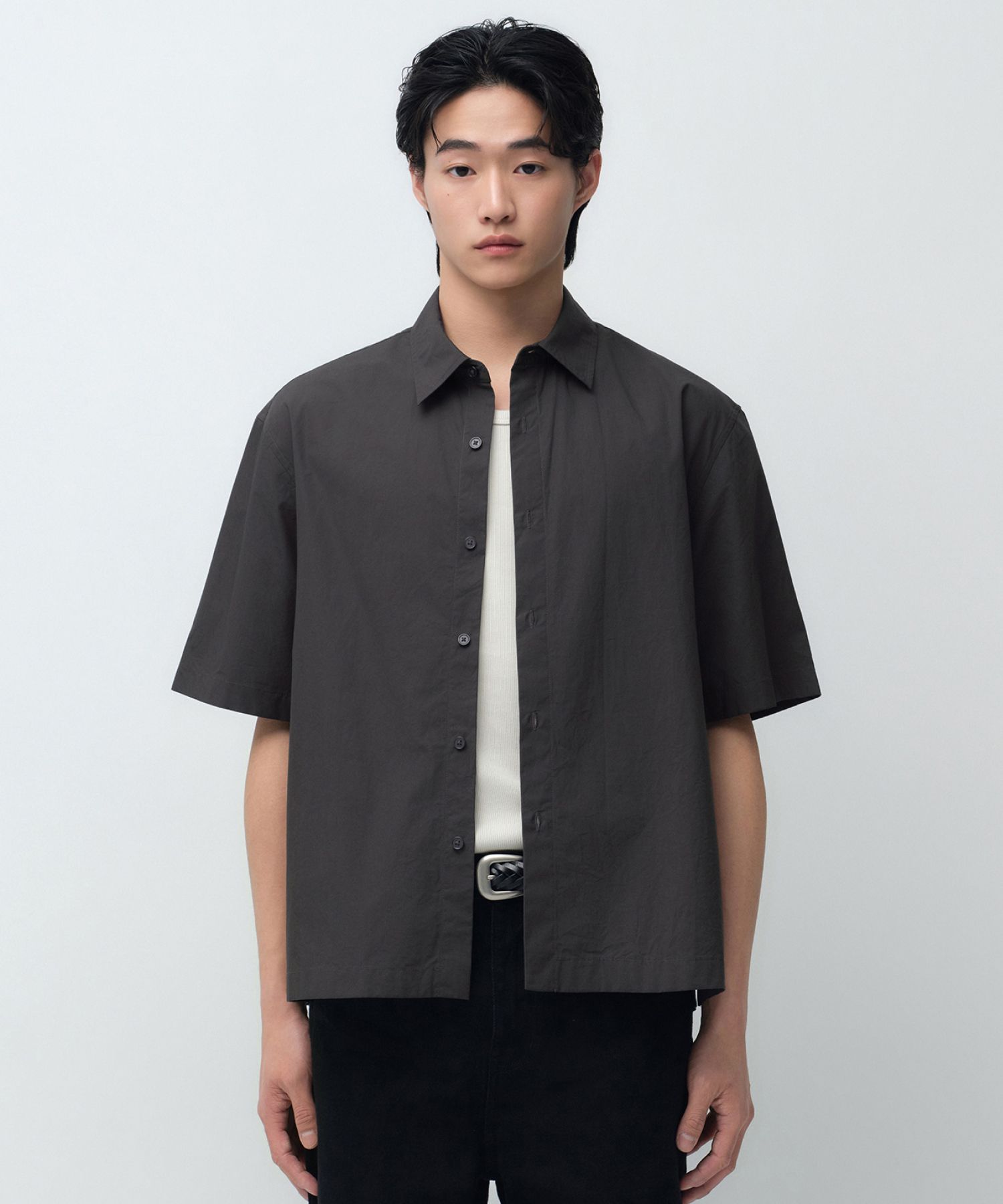 MUSINSA公式 | MUSINSA STANDARD ウォッシュドポプリン半袖クロップ