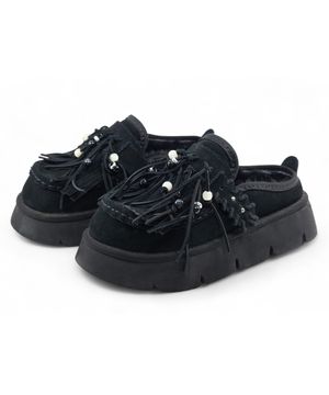 송이송이x야세 네이티브 테슬 천연양모 클로그 블랙