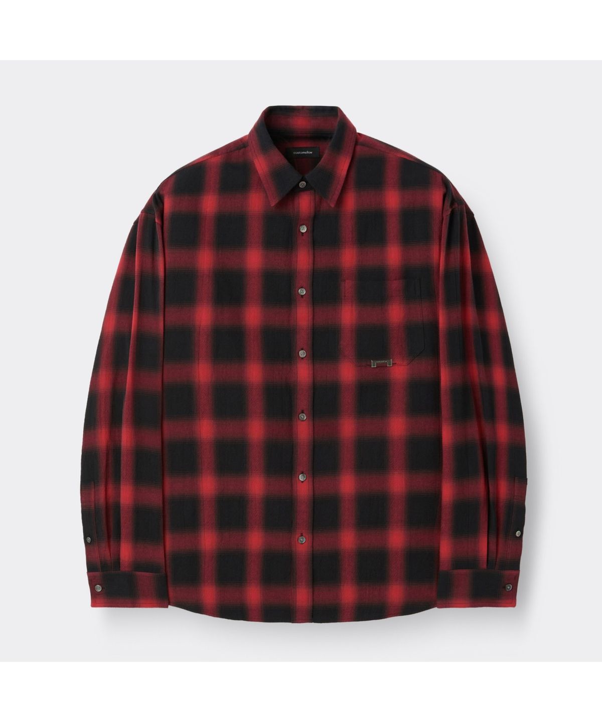 커스텀멜로우(CUSTOMELLOW) Red Oversized Fit Check Shirt CWSAW25125REX