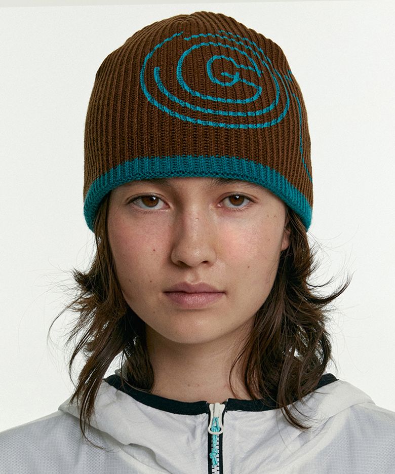 Immaze Printed Beanie Brown