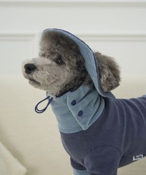 강아지 모자 후리스 버킷햇 네이비
