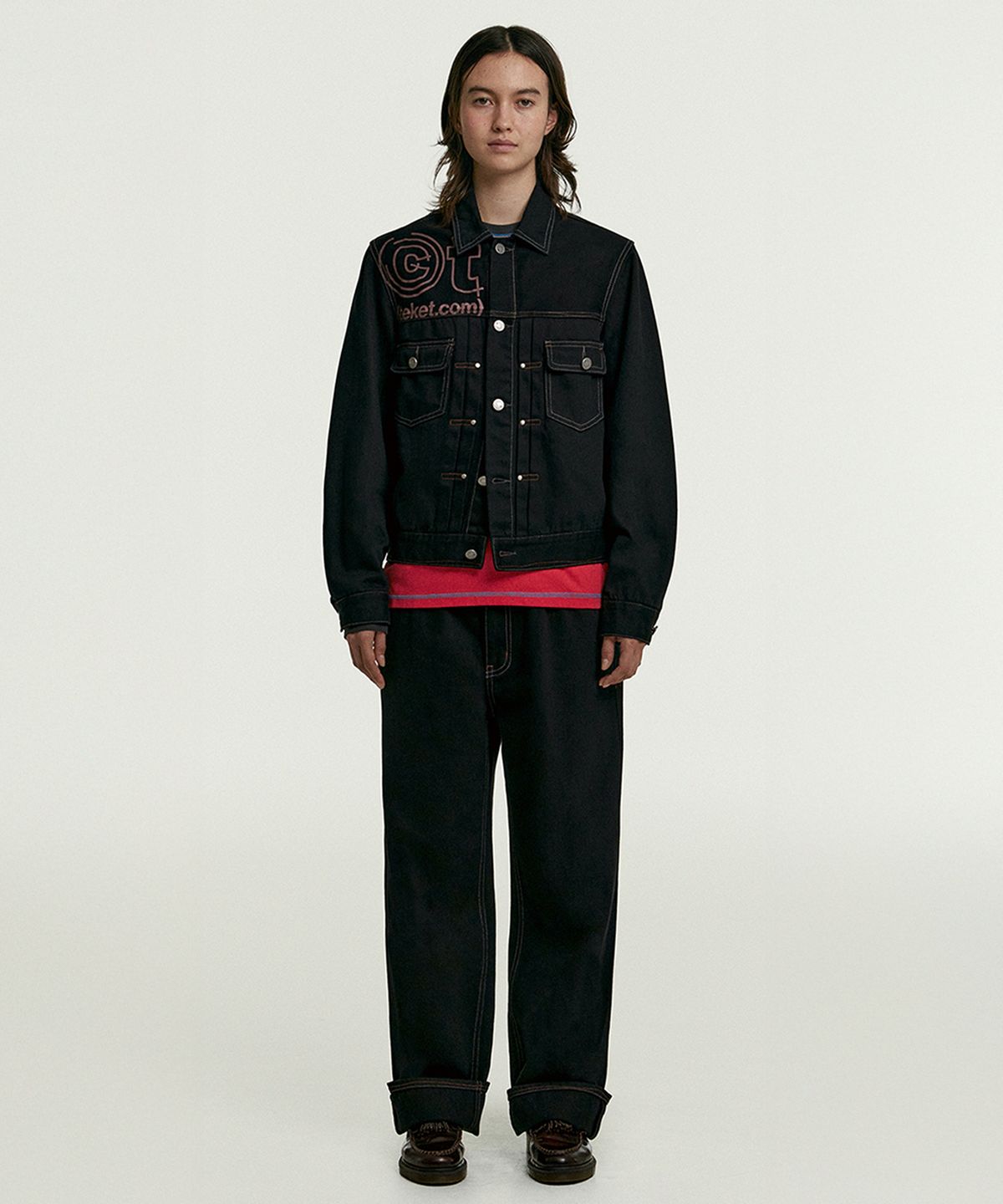 테켓(TEKET) Immaze Curve Stitch Pants Black