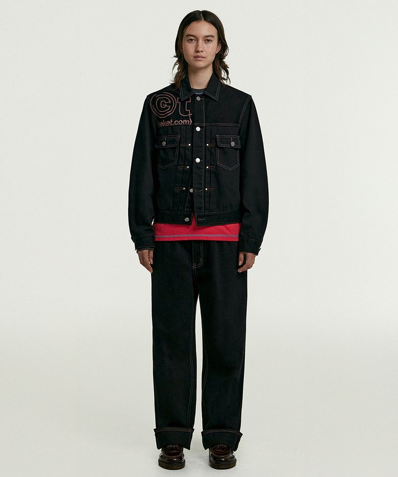 Immaze Curve Stitch Pants Black