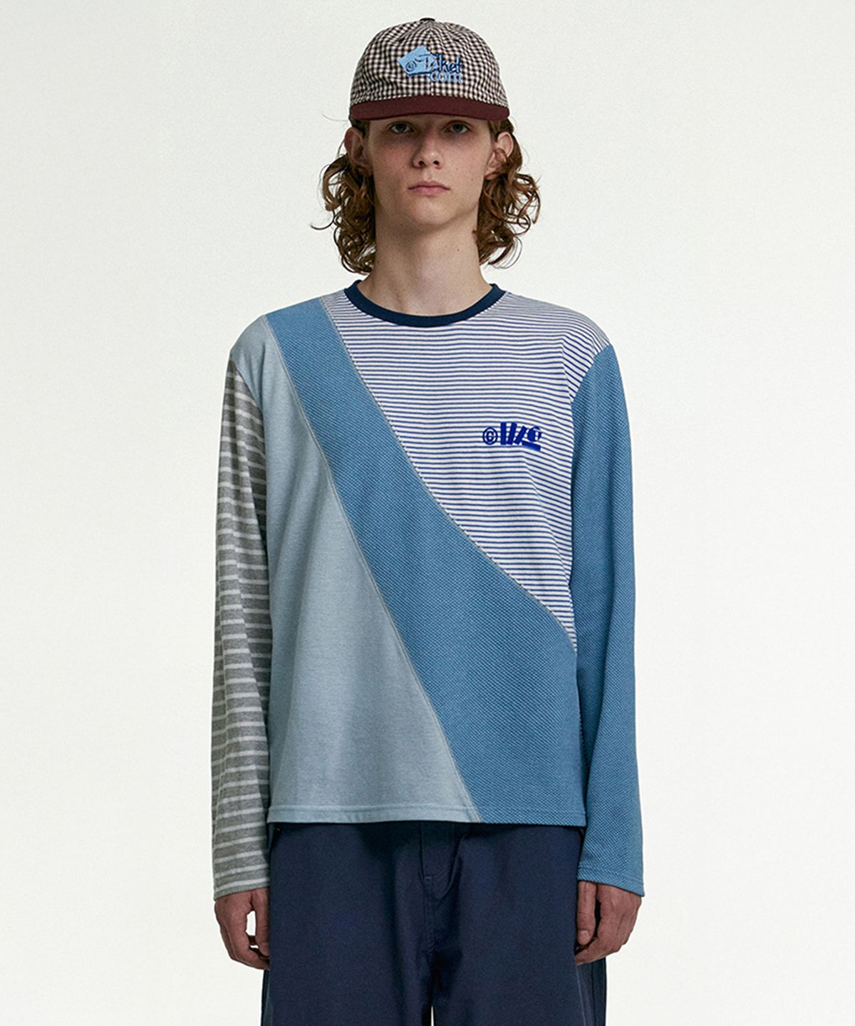 테켓(TEKET) Snarp Block L/S Tee Blue
