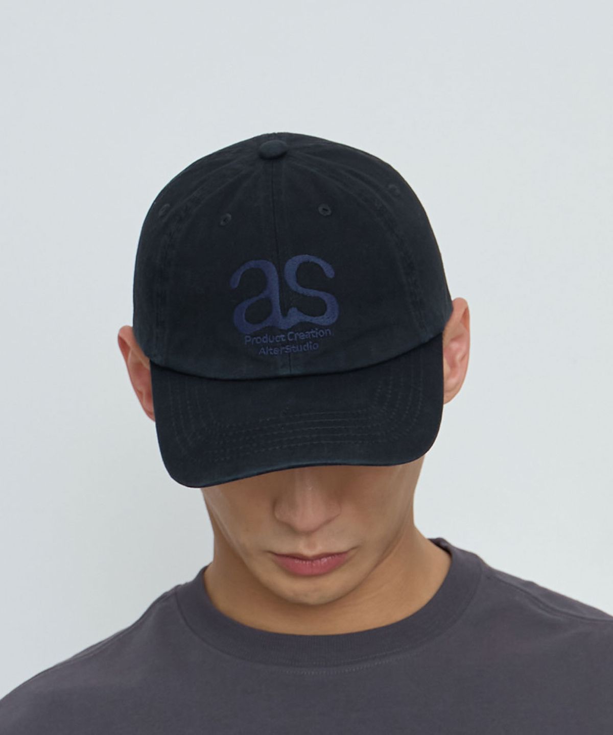 얼터 스튜디오(ALTER STUDIO) Washed Logo Ball Cap_Black