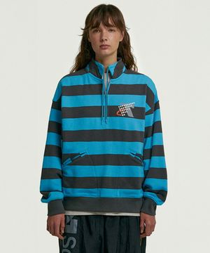 Medicine Half Zip-Up Sweatshirt Blue