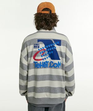 Medicine Half Zip-Up Sweatshirt Melange Gray