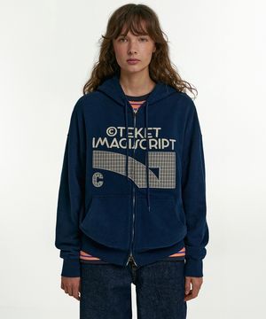 Litmemo Zip-Up Hoodie Navy