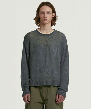 Joytamin Roll Knit Sweater Melange Gray