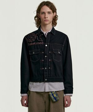 Immaze Curve Stitch Jacket Black