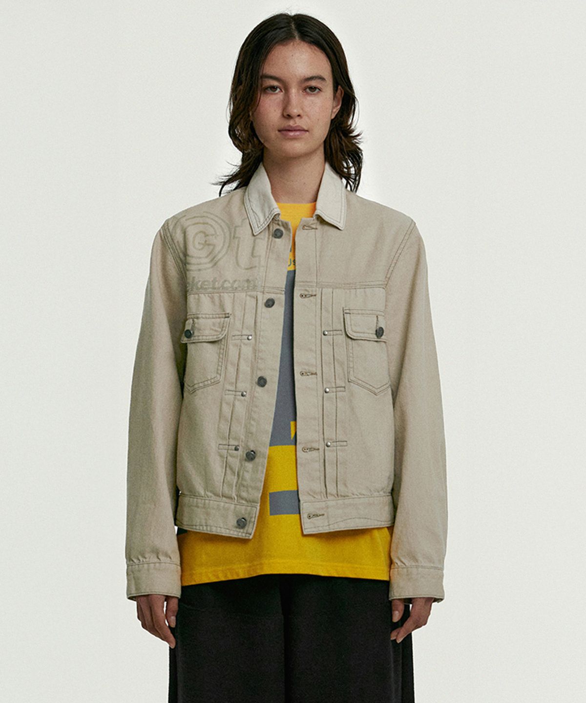 테켓(TEKET) Immaze Curve Stitch Jacket Beige