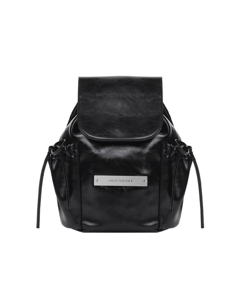 [서예지,이하은 PICK] CRYSTAL LEATHER SHIRRING BACKPACK_BLACK