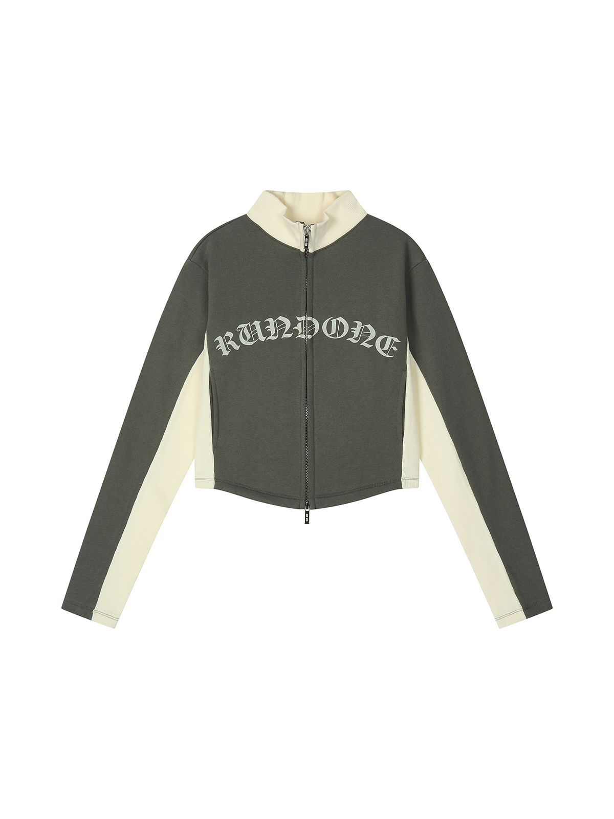 런던(RUNDONE) WOMEN JERSEY ZIP UP [KHAKI]