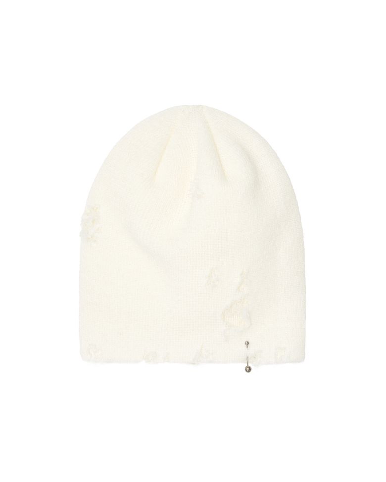 Distressed cute+ beanie Ivory