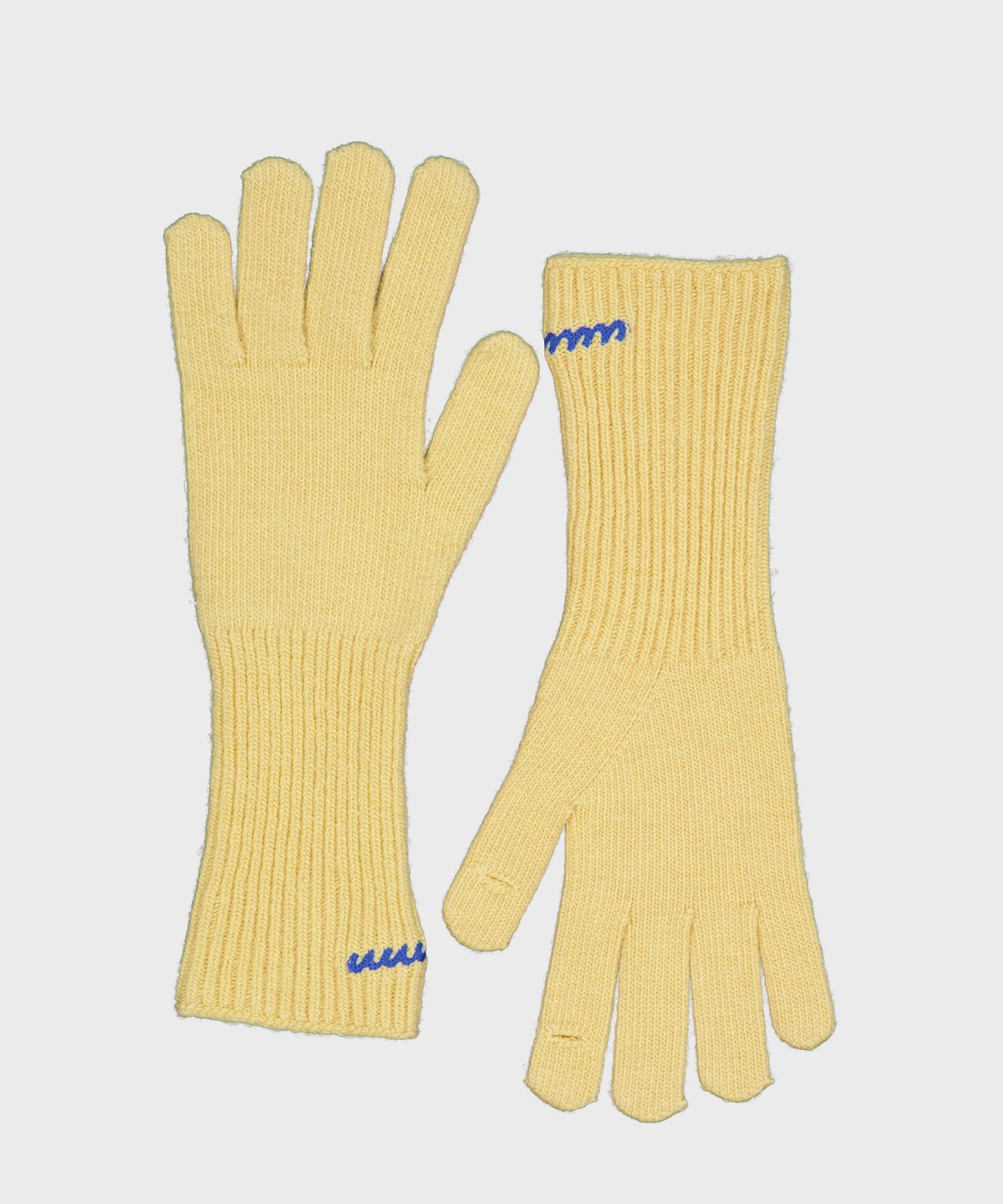 유우프(UUUUP) 로고 자수 니트 글로브 - 옐로우
