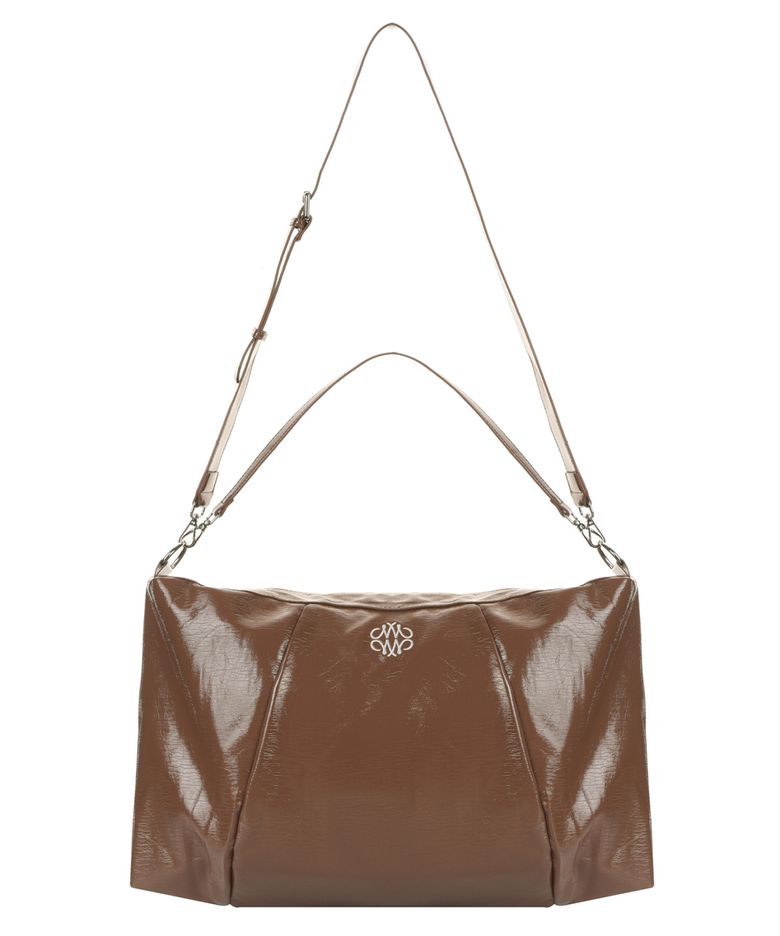 NICOLE MEGA SQUARE SHOULDER BAG_BROWN