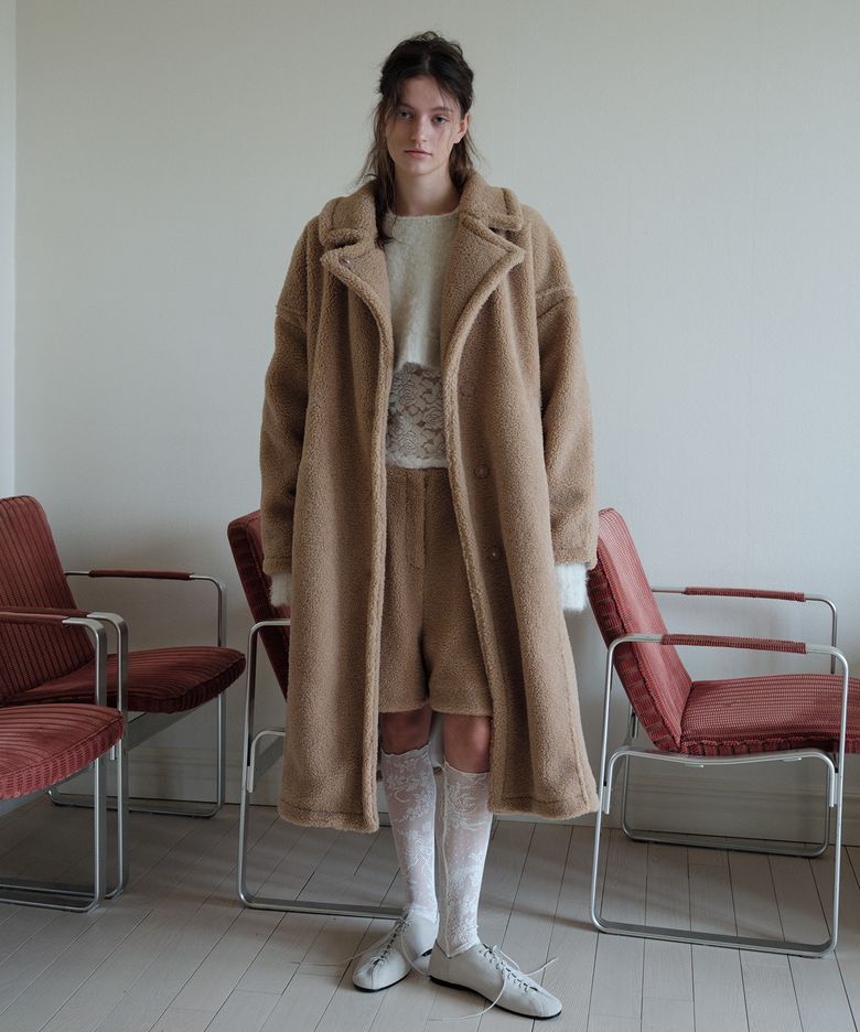 BELTED SHEARLING COAT_CAMEL