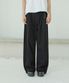 기모 블랙 커브드 라인 와이드 면팬츠