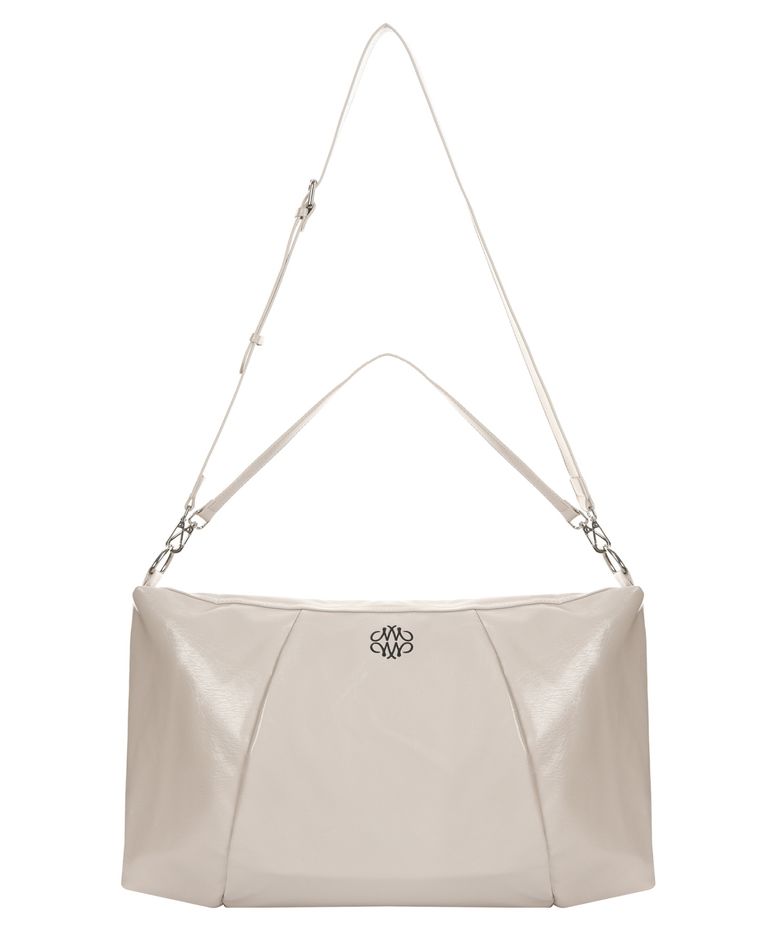 NICOLE MEGA SQUARE SHOULDER BAG_CREAM
