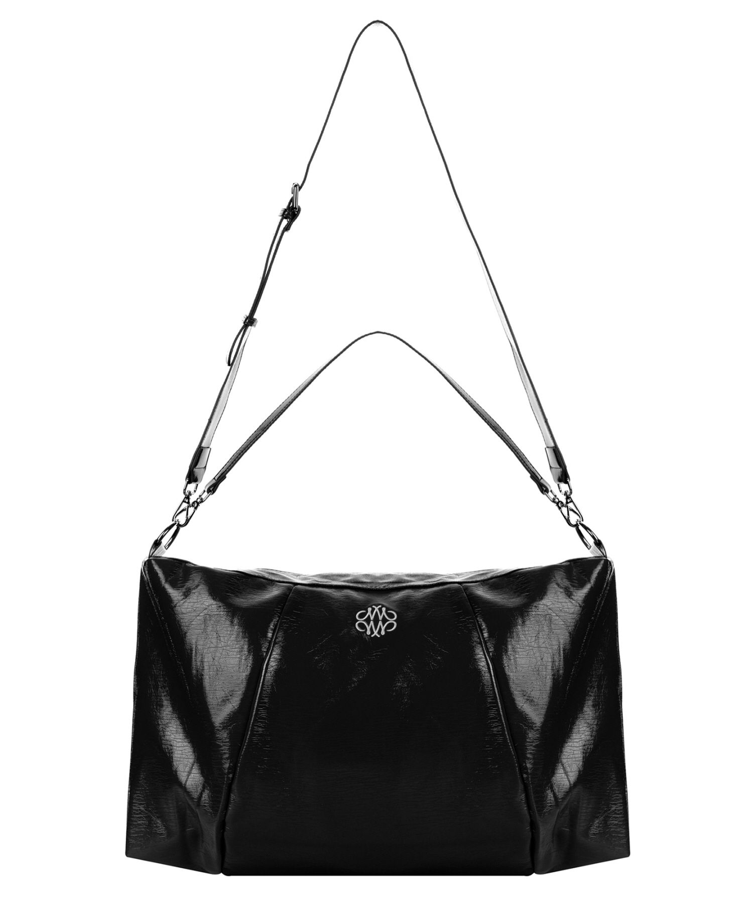 as\"on 黒 ハンドバッグ 韓国 Boaz ボアズ ジオメトリックフロントフラップバッグ - ブラック