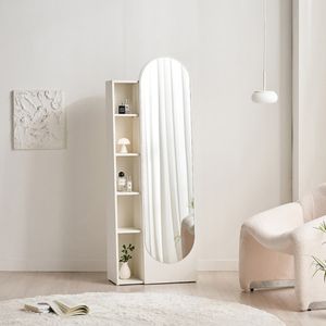 로들리 라운드 확장형 와이드 수납 전신 거울