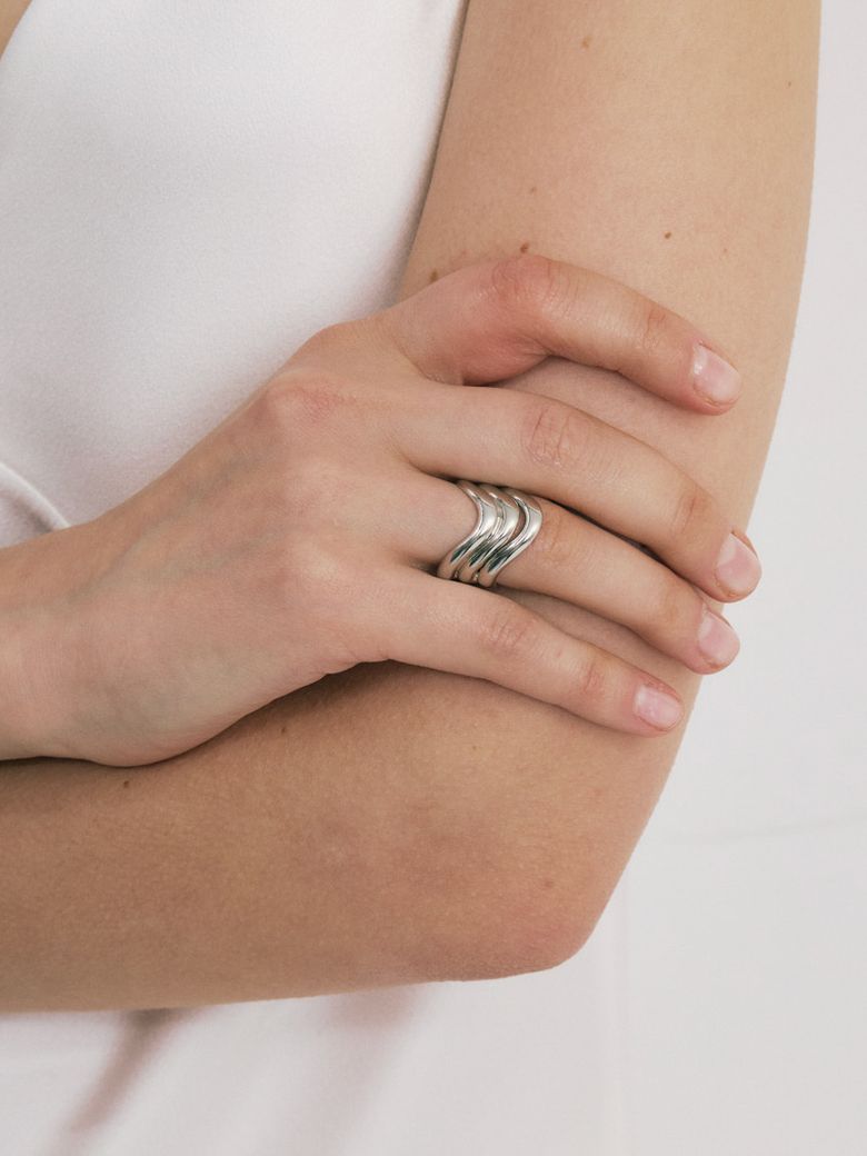 Layered Bold Wave Ring