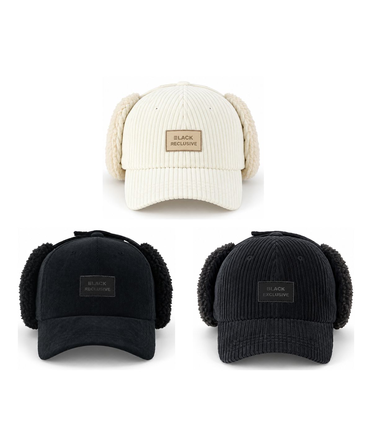 블랙리클루시브(BLACK RECLUSIVE) 코듀로이 귀달이 방한캡 3colors (BKE6UCW004)
