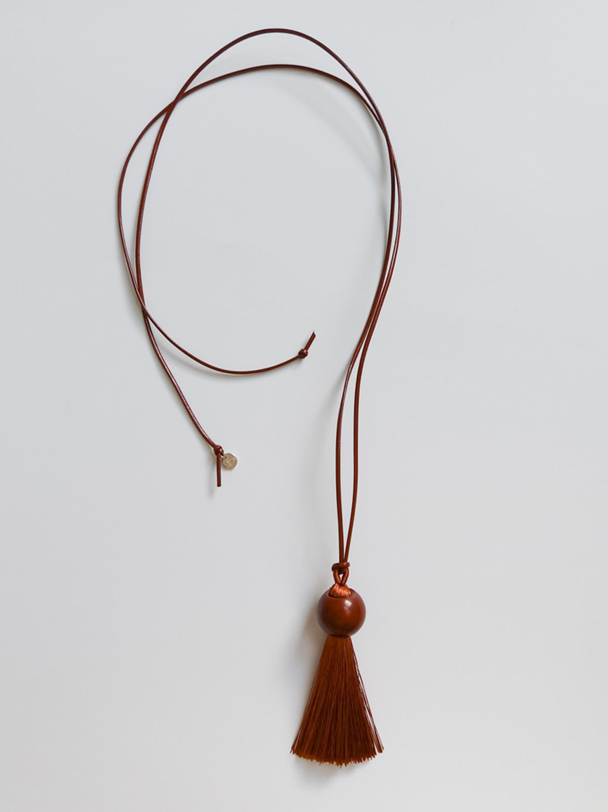 소수(SOSOO) Mordern Tassel Stone Necklace [ M size ] Brown