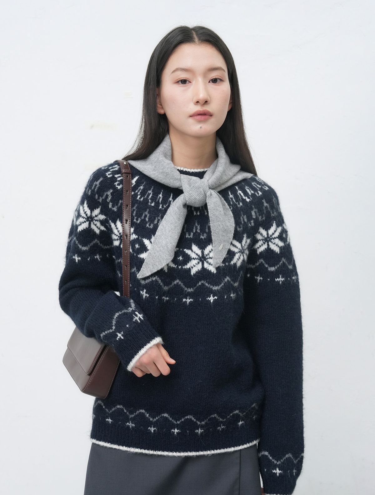 제너럴아이디어(GENERALIDEA) UNISEX 울 스노우 노르딕 풀오버 [NAVY] / SBD4U05022