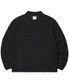 HEAVY WAFFLE HALF ZIP-UP - BLACK