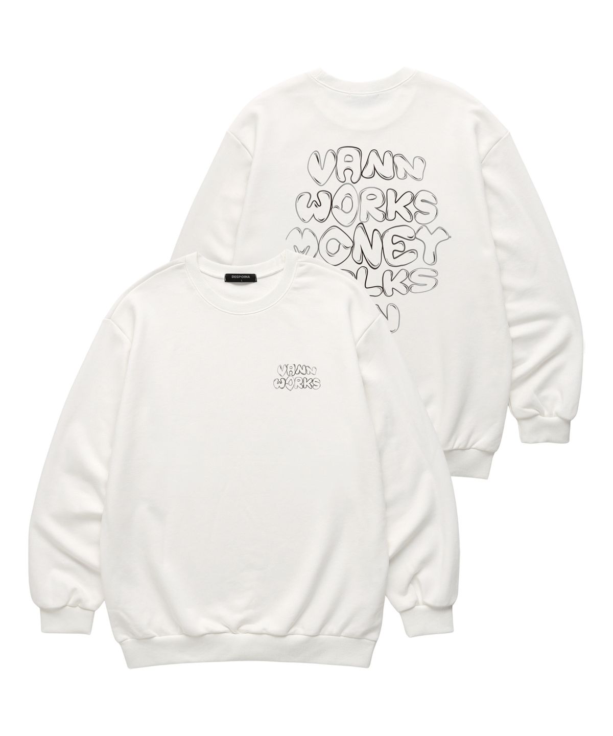 밴웍스(VANNWORKS) MONEY TALKS 맨투맨 (VLS0123) 화이트