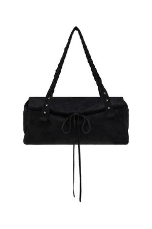 RIBBON-DETAIL SHOULDER BAG IN BLACK