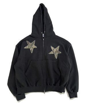Star Napping Sweat Hood Zip-Up ((black))