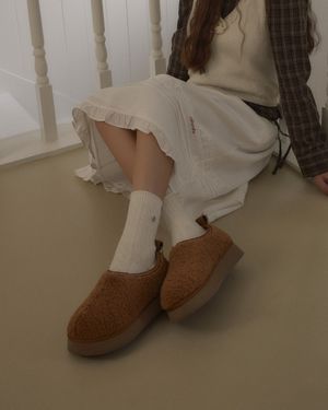 벌루니 플랫폼 뽀글이 퍼 클로그  FLOTFF4W18