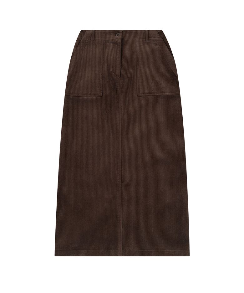 SIST9056 퍼티그 코듀로이 롱 스커트_Brown