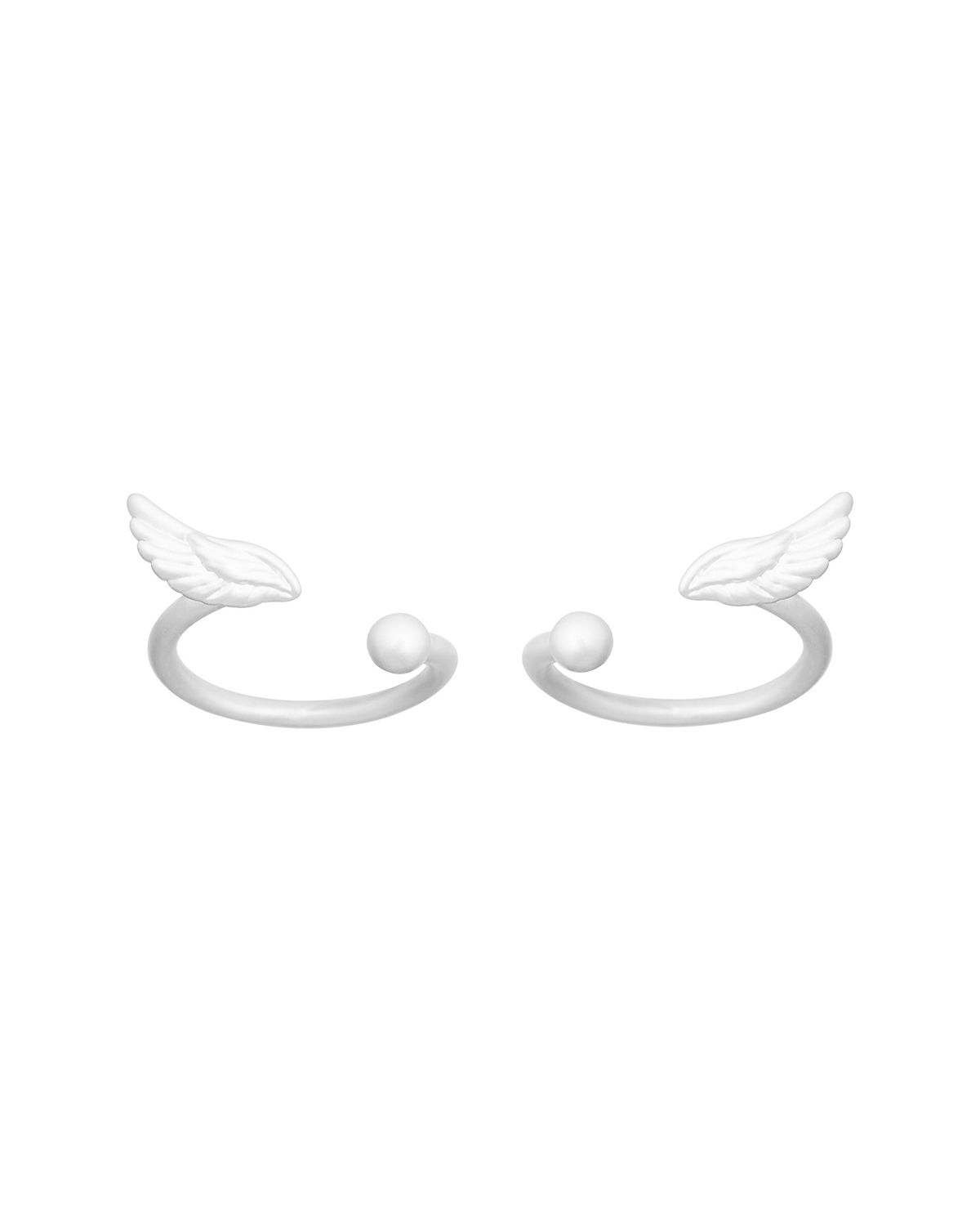 에브리벌스데이(EVERYBIRTHDAY) Ball wing ring twin set pearl white