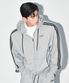 CHROME B TRACK LINE HOODIE ZIP-UP [MELANGE GREY]