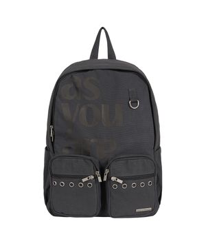 아일렛 포켓 코튼 백팩 차콜