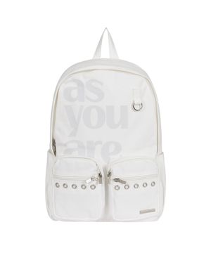 아일렛 포켓 코튼 백팩 화이트