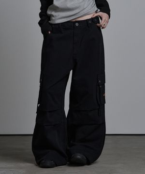 카고 플랩 코튼 팬츠 블랙