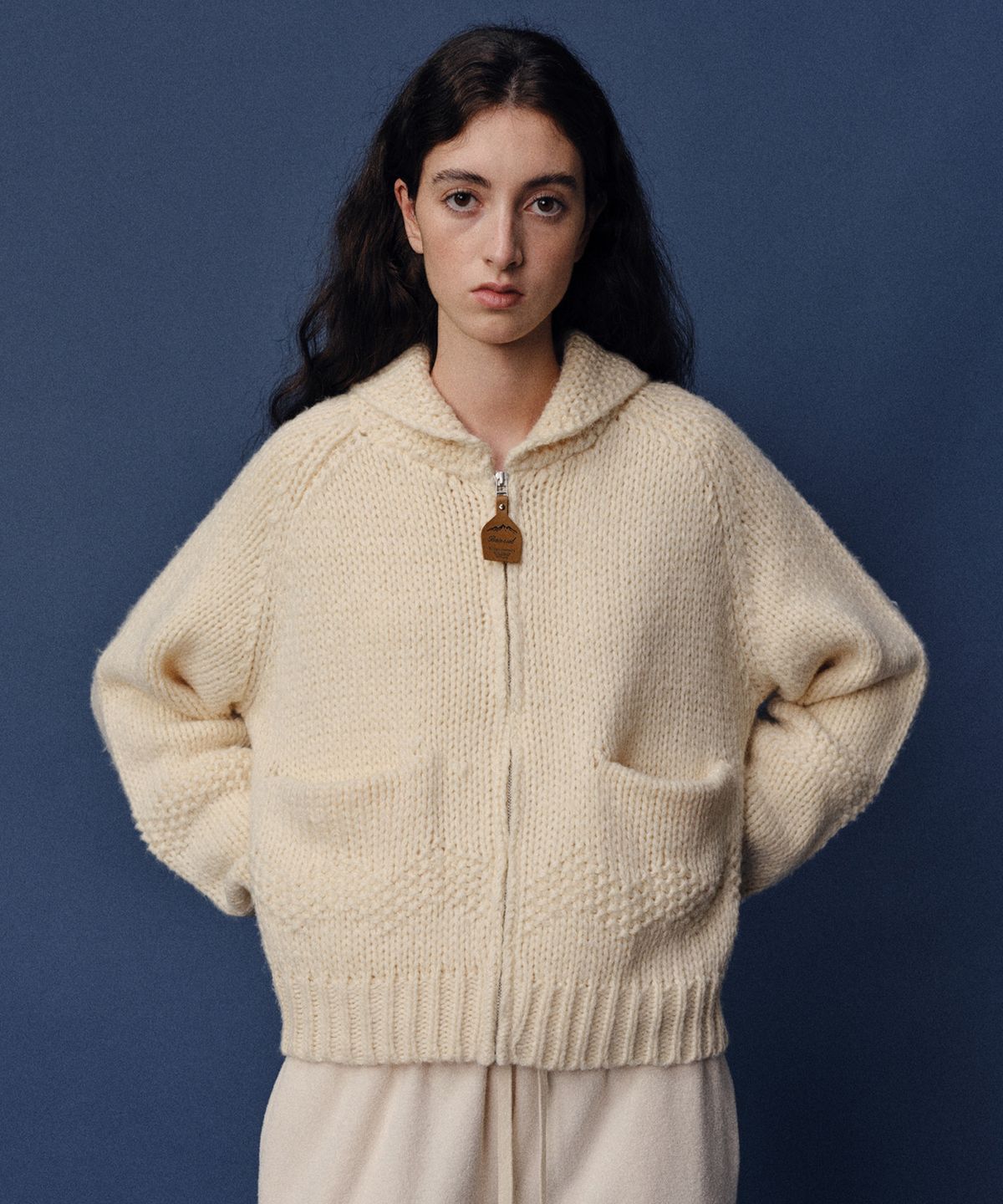 베이오드(BAIE OUD) Snow flower cable cardigan_ivory