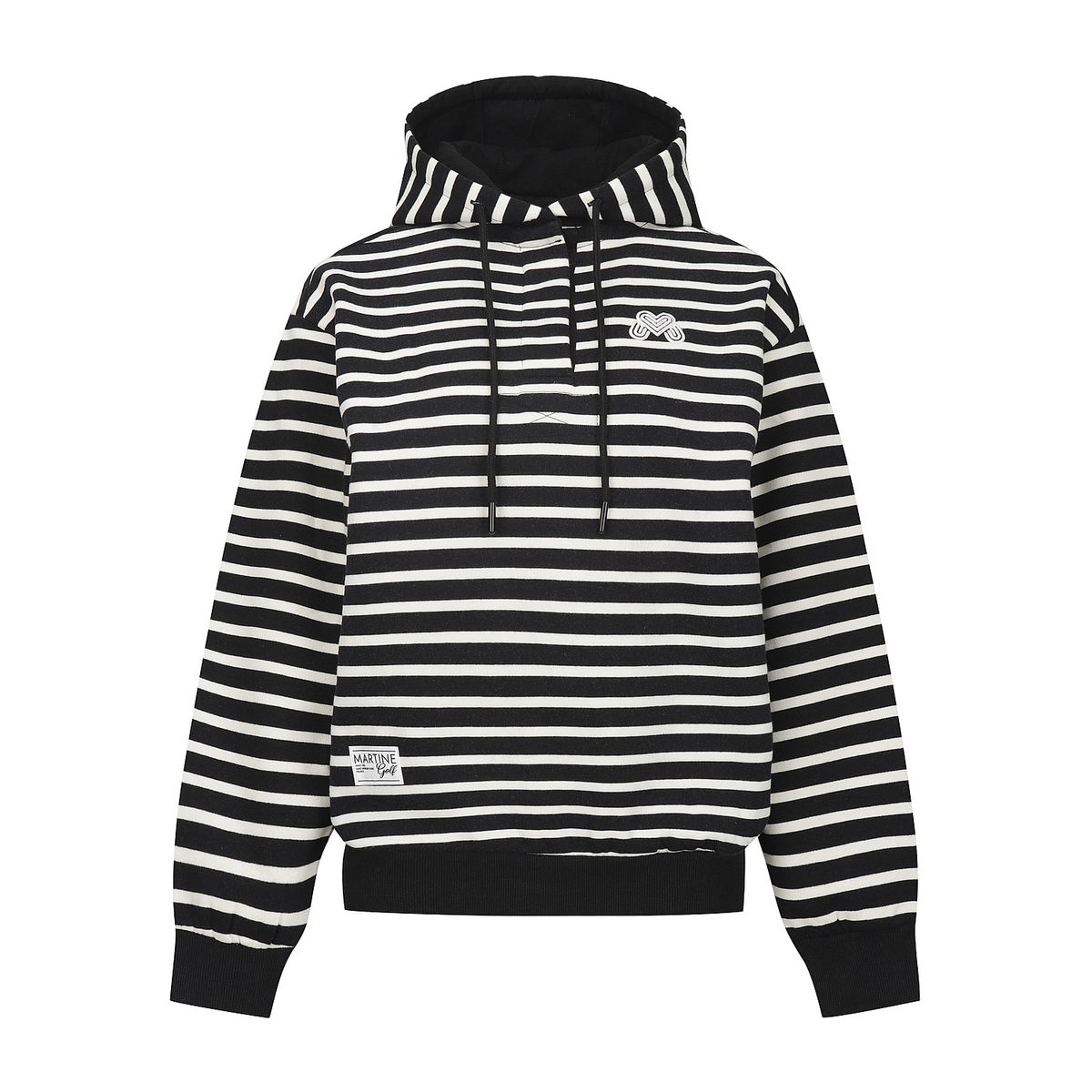 마틴골프(MARTINE GOLF) Warm Stripe Hooded Sweatshirts_BLACK