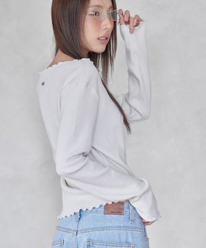 FRILL PENDANT T-SHIRT, IVORY