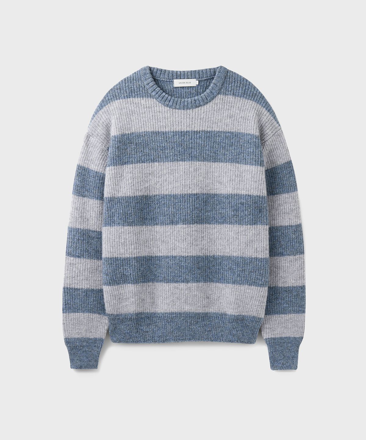 유니온블루(UNION BLUE) BORDER STRIPE KNIT [FOG BLUE]