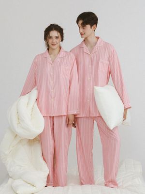 [2PACK] 에버글로 요루 커플잠옷 긴팔 파자마 상하의 세트