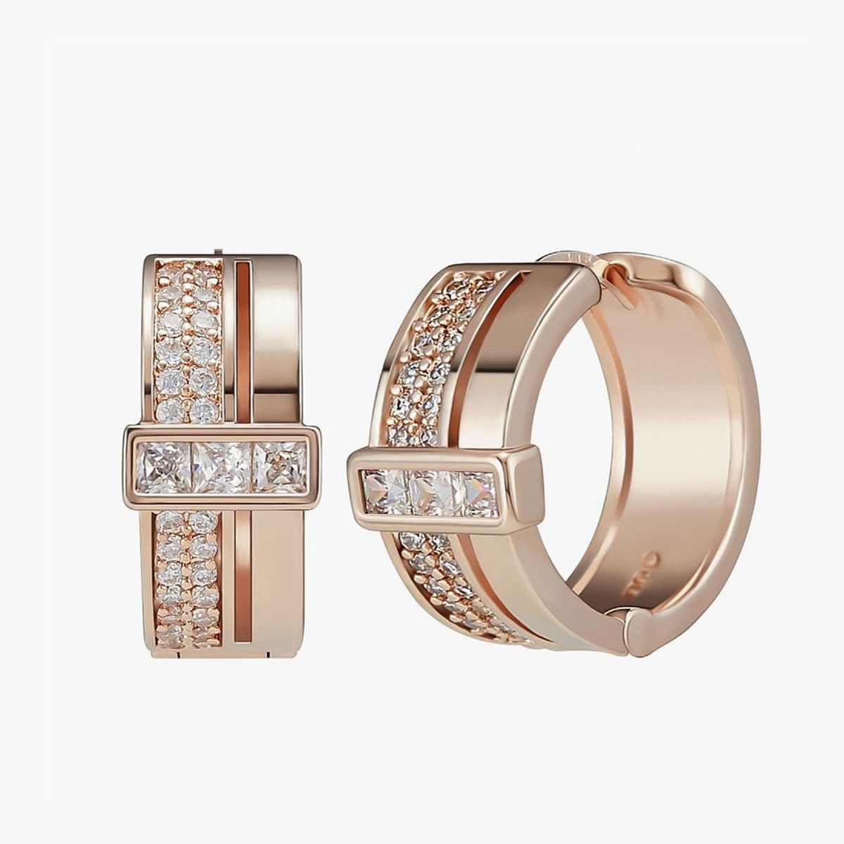 모노그래프(MONOGRAPH) 오필리아 귀걸이 MGER019S 14K Gold Plated (화이트 큐빅)