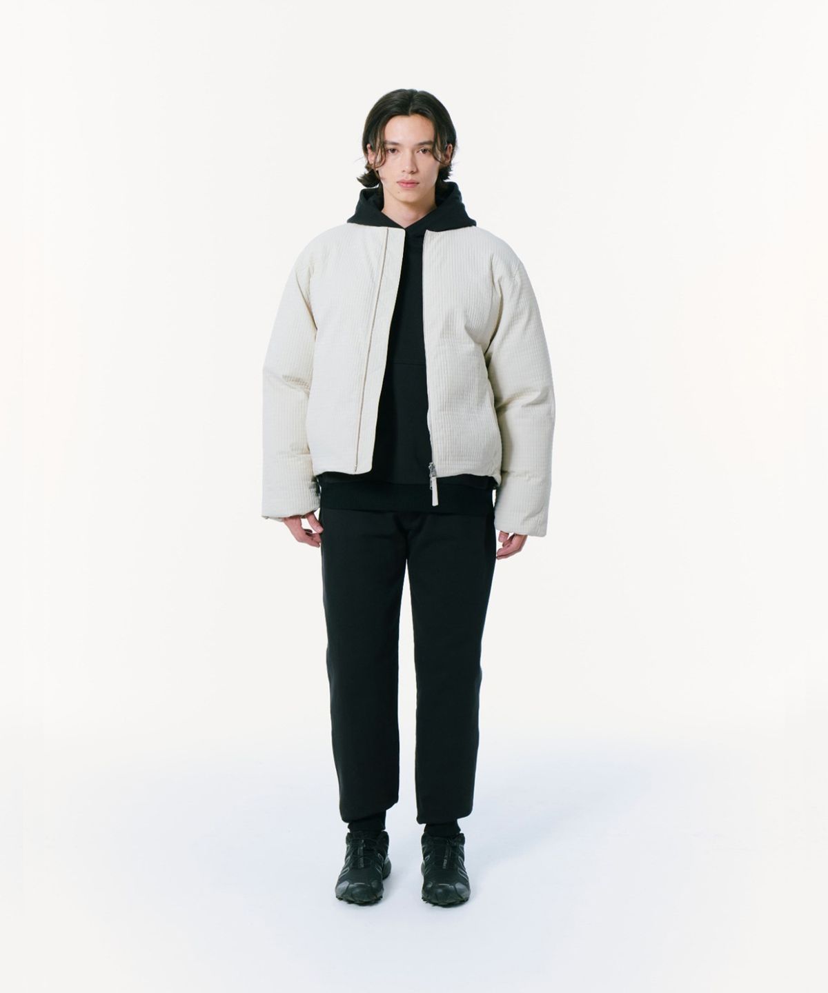 밀라코드(MILACODE) Round Neck Down Jacket (Duck Down) (CREAM)