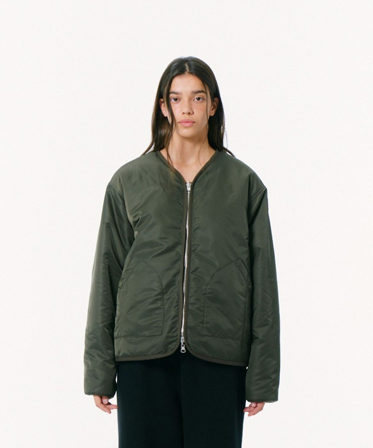 밀라코드(MILACODE) Reversible Round Neck Jacket (3M Thinsulate) (GREEN)