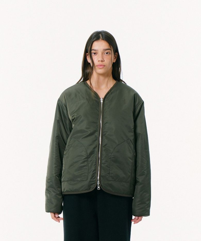 Reversible Round Neck Jacket (3M Thinsulate) (GREEN)