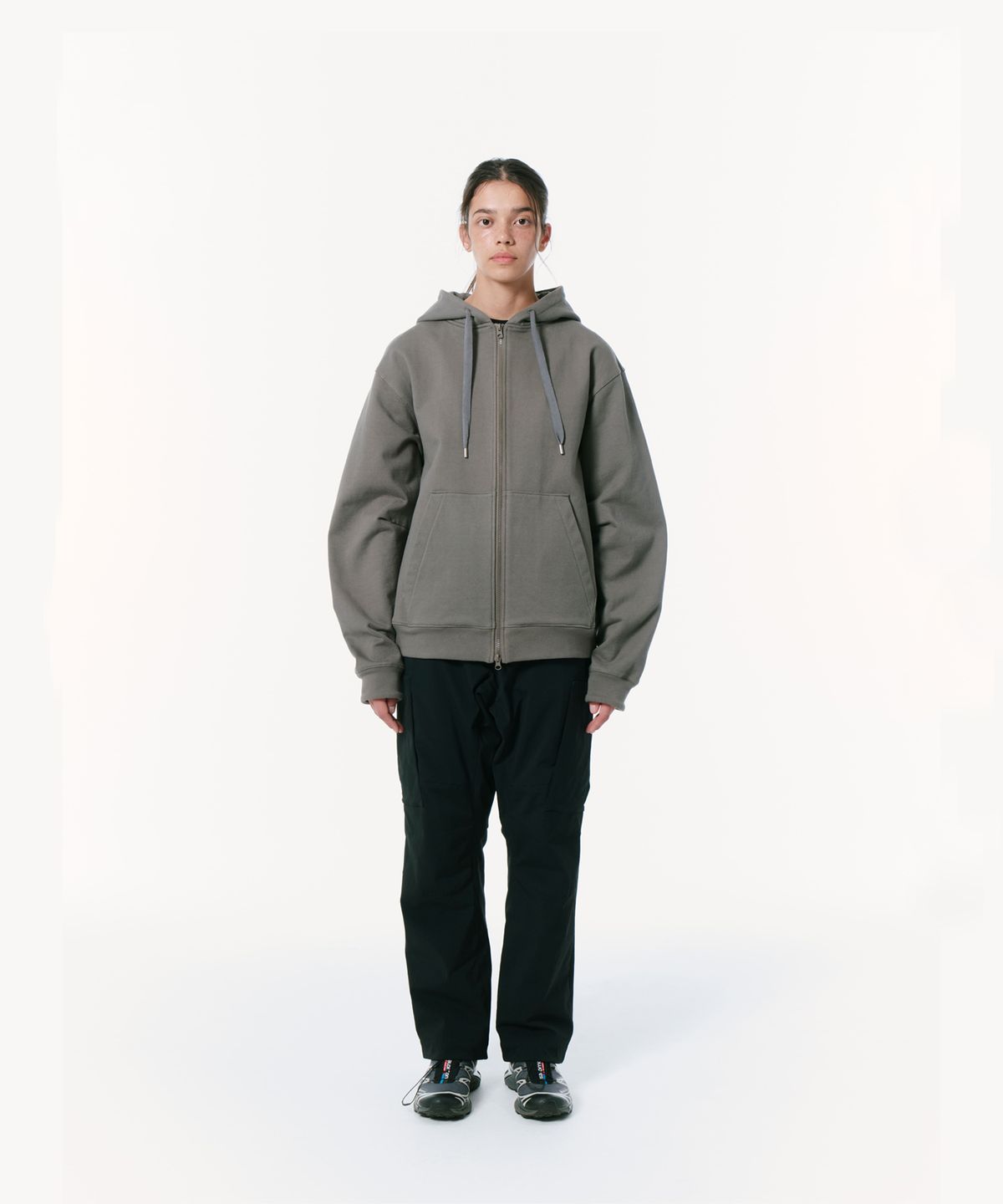 밀라코드(MILACODE) Smooth Soft Zip-up Hoodie (DUSTY GREEN)